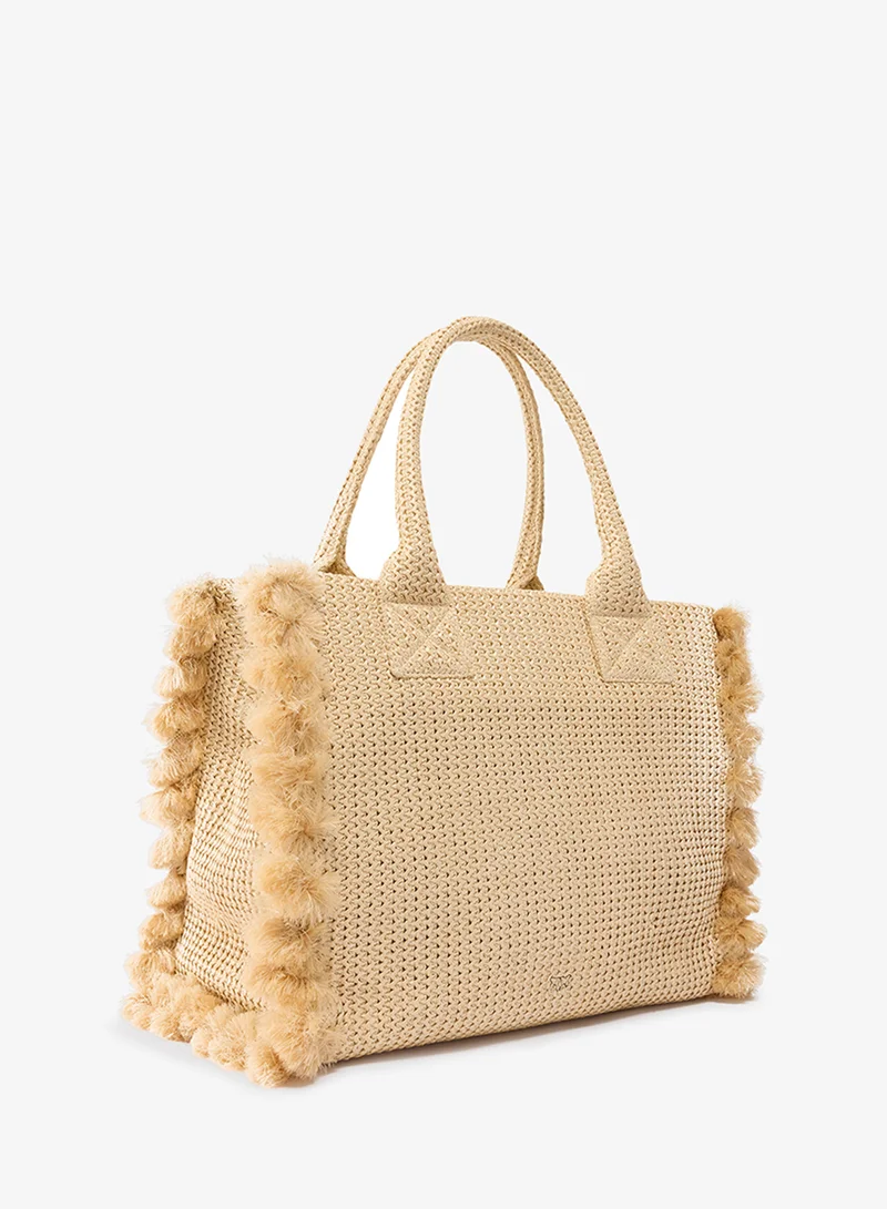 بينكو Logo Detail Top Handle Tote